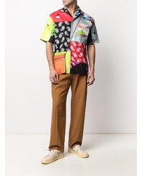 Chemise à manches courtes imprimée multicolore MSGM