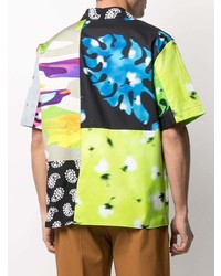 Chemise à manches courtes imprimée multicolore MSGM