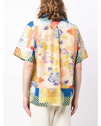Chemise à manches courtes imprimée multicolore Pierre Louis Mascia