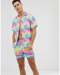 Chemise à manches courtes imprimée multicolore South Beach