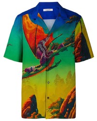 Chemise à manches courtes imprimée multicolore Valentino