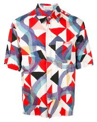 Chemise à manches courtes imprimée multicolore Wales Bonner