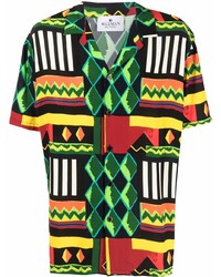 Chemise à manches courtes imprimée multicolore Waxman Brothers