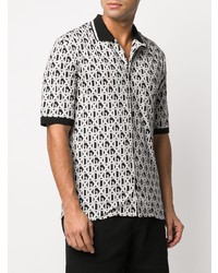 Chemise à manches courtes imprimée noire et blanche Dolce & Gabbana