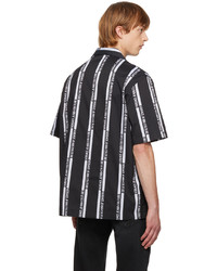 Chemise à manches courtes imprimée noire et blanche VERSACE JEANS COUTURE