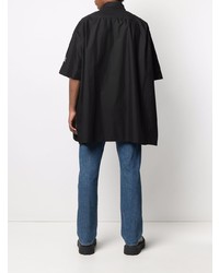 Chemise à manches courtes imprimée noire et blanche Raf Simons X Fred Perry