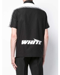 Chemise à manches courtes imprimée noire et blanche Off-White