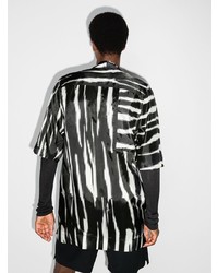 Chemise à manches courtes imprimée noire et blanche Rick Owens