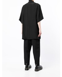 Chemise à manches courtes imprimée noire et blanche Yohji Yamamoto