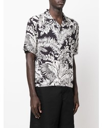 Chemise à manches courtes imprimée noire et blanche Palm Angels