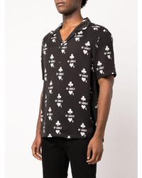 Chemise à manches courtes imprimée noire et blanche Ksubi