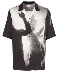 Chemise à manches courtes imprimée noire et blanche Ksubi
