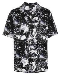 Chemise à manches courtes imprimée noire et blanche Ksubi