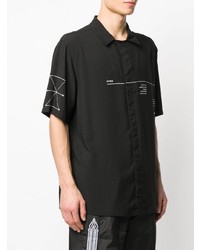 Chemise à manches courtes imprimée noire et blanche Marcelo Burlon County of Milan