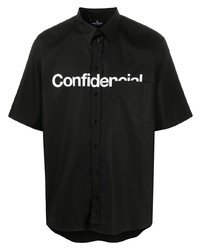 Chemise à manches courtes imprimée noire et blanche Marcelo Burlon County of Milan