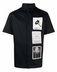 Chemise à manches courtes imprimée noire et blanche Misbhv