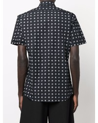 Chemise à manches courtes imprimée noire et blanche Karl Lagerfeld