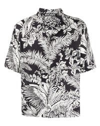 Chemise à manches courtes imprimée noire et blanche Palm Angels