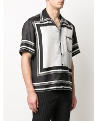 Chemise à manches courtes imprimée noire et blanche Dolce & Gabbana