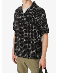 Chemise à manches courtes imprimée noire et blanche VISVIM