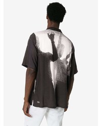 Chemise à manches courtes imprimée noire et blanche Ksubi