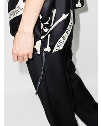 Chemise à manches courtes imprimée noire et blanche Mastermind Japan