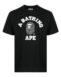 Chemise à manches courtes imprimée noire A Bathing Ape