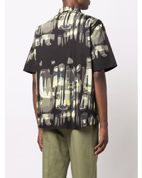 Chemise à manches courtes imprimée noire MSGM