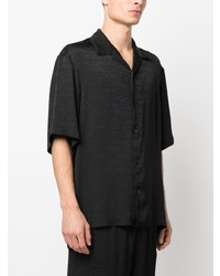 Chemise à manches courtes imprimée noire Moschino