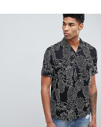 Chemise à manches courtes imprimée noire ASOS DESIGN