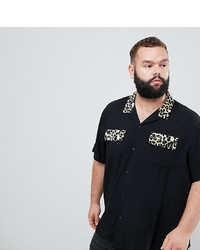 Chemise à manches courtes imprimée noire ASOS DESIGN