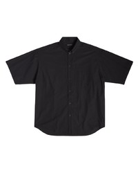 Chemise à manches courtes imprimée noire Balenciaga