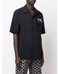 Chemise à manches courtes imprimée noire Off-White