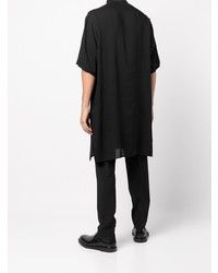 Chemise à manches courtes imprimée noire Yohji Yamamoto