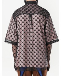 Chemise à manches courtes imprimée noire Burberry