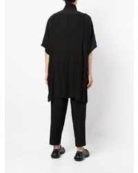 Chemise à manches courtes imprimée noire Yohji Yamamoto