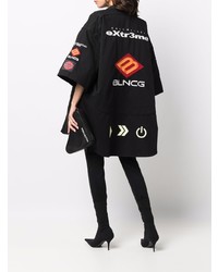 Chemise à manches courtes imprimée noire Balenciaga