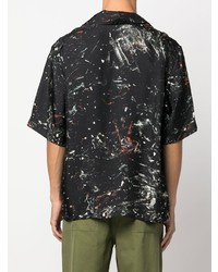 Chemise à manches courtes imprimée noire Amiri