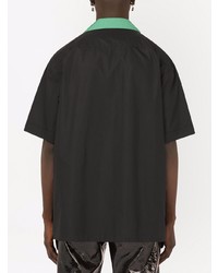 Chemise à manches courtes imprimée noire Dolce & Gabbana