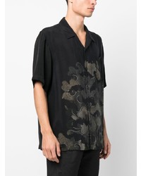 Chemise à manches courtes imprimée noire Maharishi