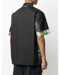 Chemise à manches courtes imprimée noire Just Cavalli