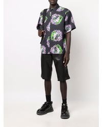 Chemise à manches courtes imprimée noire MSGM