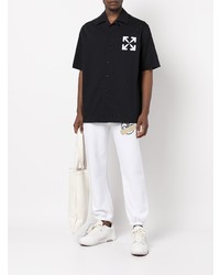 Chemise à manches courtes imprimée noire Off-White