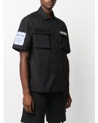 Chemise à manches courtes imprimée noire McQ