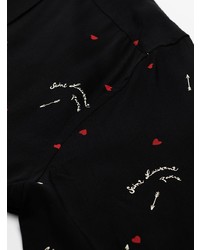 Chemise à manches courtes imprimée noire Saint Laurent