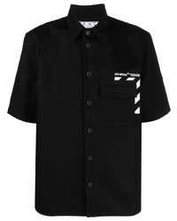 Chemise à manches courtes imprimée noire Off-White