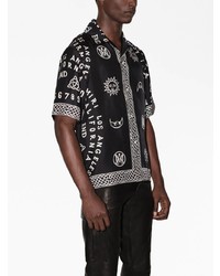 Chemise à manches courtes imprimée noire Amiri