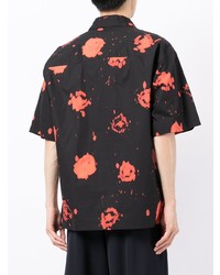 Chemise à manches courtes imprimée noire Marni