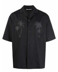 Chemise à manches courtes imprimée noire Palm Angels