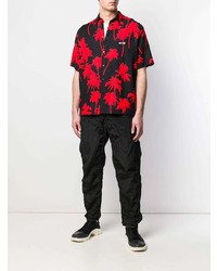 Chemise à manches courtes imprimée noire MSGM